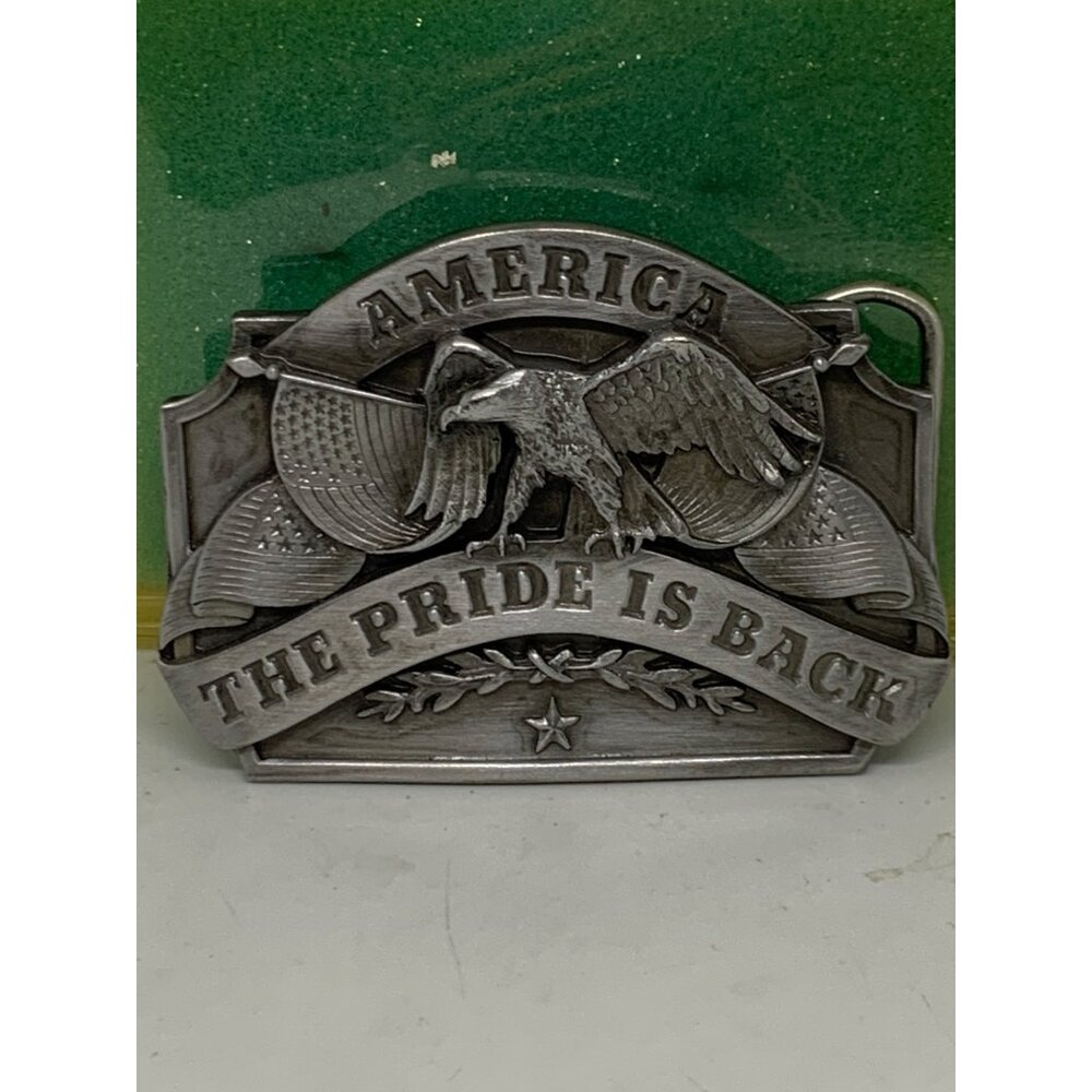1986 Vtg America The Pride Is Back Belt Buckle Siskiyou D-40